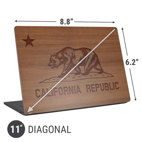 California Wood Flag Universal Laptop 11in (8.8 x 6.2in) Skin